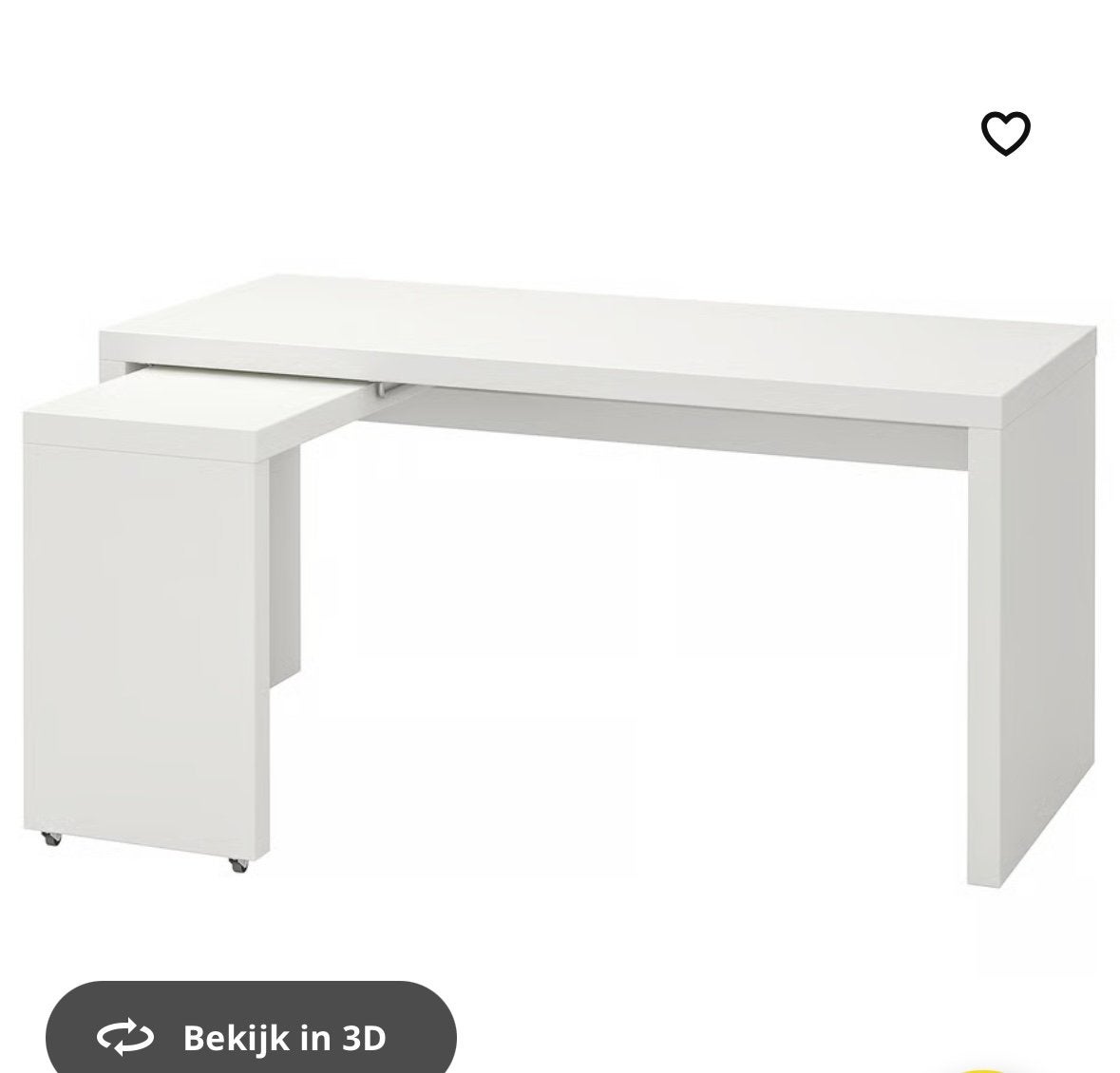 Bureautafel, Huis en Inrichting, Ophalen, Gebruikt, IKEA, Met wielen