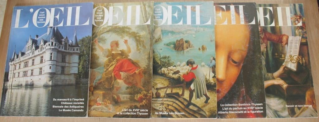 Magazines L'Oeil Art 5 pièces des années 80, Enlèvement ou Envoi, Utilisé, Musique, Cinéma ou TV