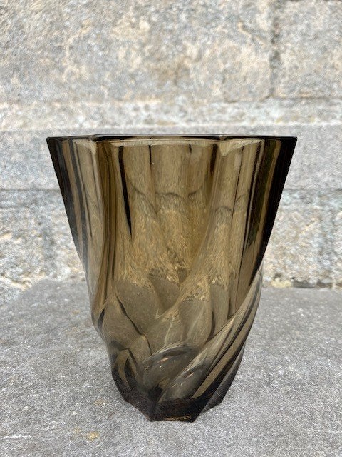 SWIRL VAAS ROOKGLAS LUMINARC VOOR LEVER FRANCE. 70'S PERFEKT, Antiek en Kunst, Ophalen of Verzenden