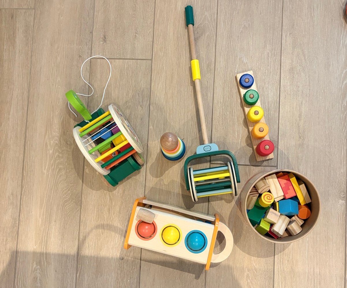 Pakket houten peuterspeelgoed, Ophalen, Zo goed als nieuw