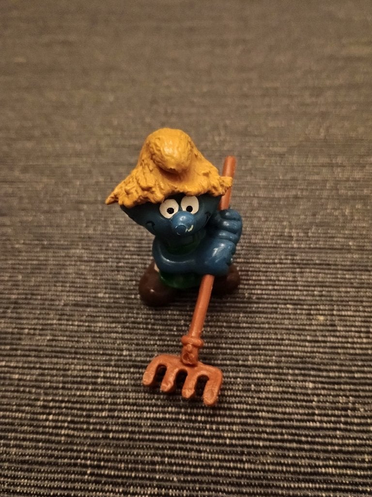 Schtroumpf agriculteur 2.0138, Enlèvement ou Envoi, Utilisé, Schtroumpf Paysan, Poupée, Figurine ou Peluche