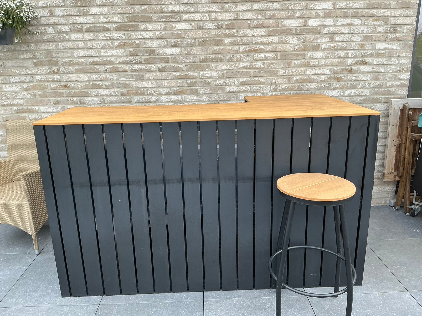 Bartafel voor buiten of binnen met 4 krukken, Ophalen, Gebruikt