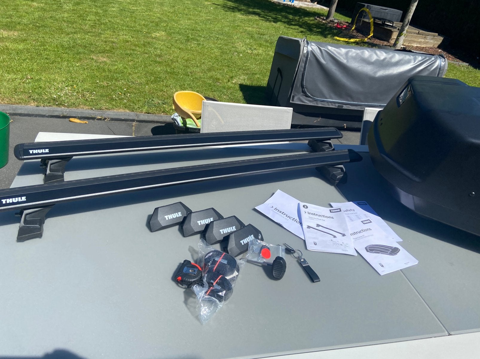 Dakkoffer Thule Force XT S + dakdragers Thule Wingbar Evo, Autos : Divers, Coffres de toit, Enlèvement, Comme neuf