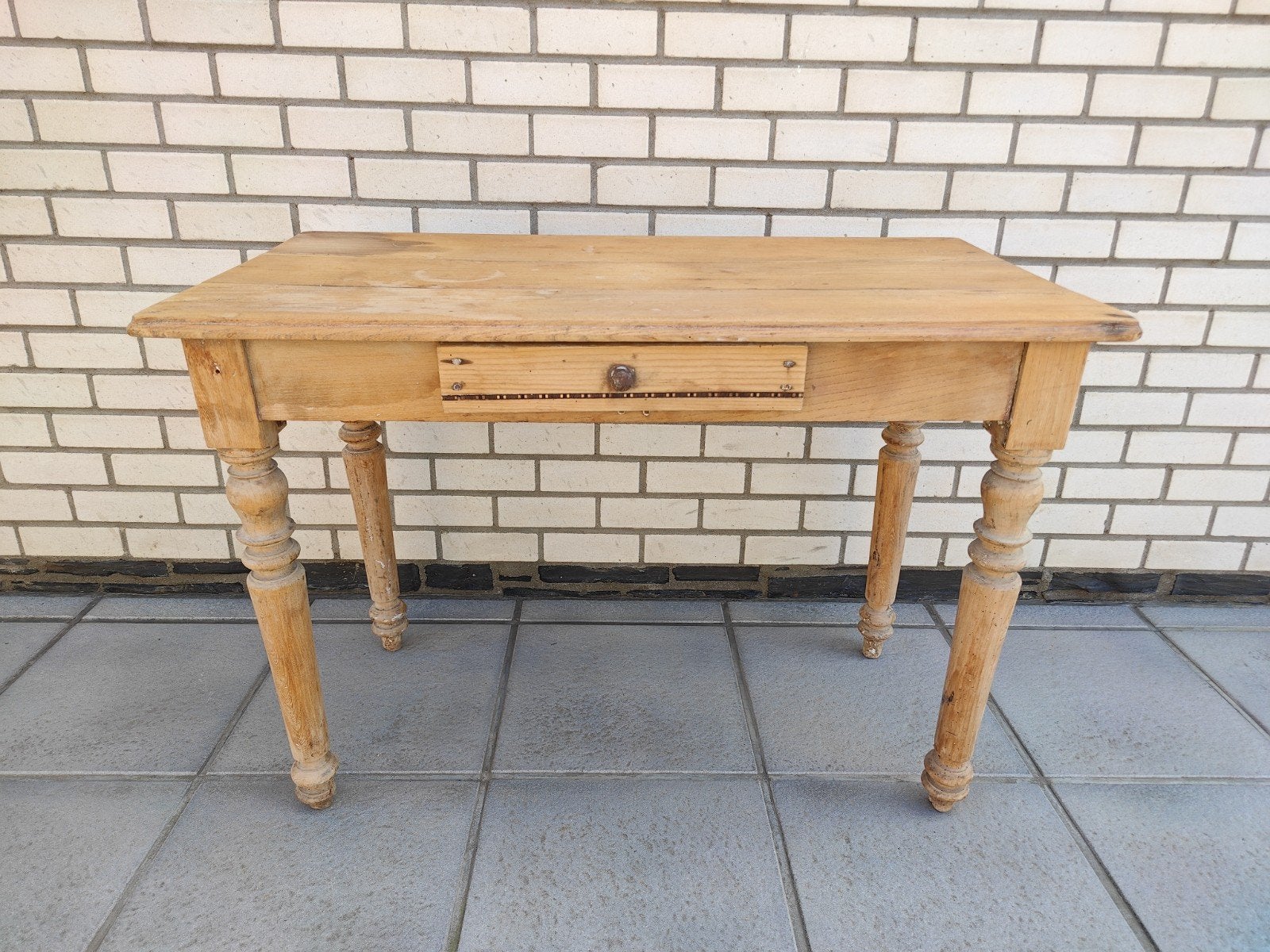 Ancienne table en bois massif., Maison & Meubles, Enlèvement, Utilisé, Rectangulaire