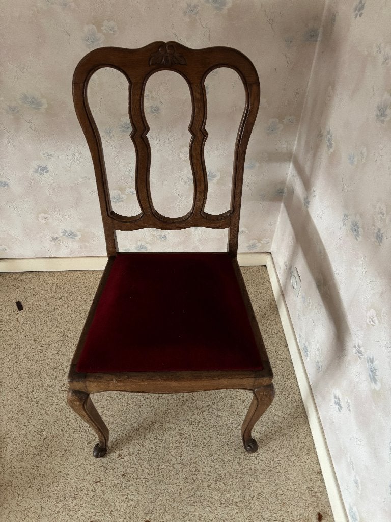 Stoel Louis XV met rode velours, Ophalen