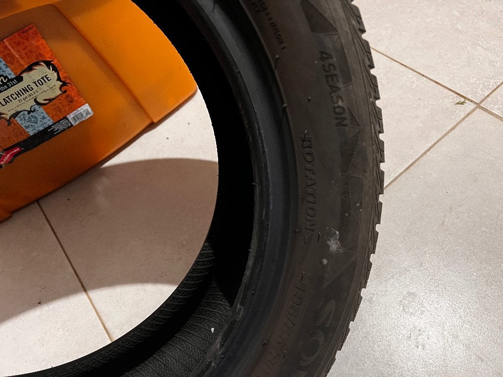 Pneus 4 saison 195/55 R16 91v, Auto-onderdelen, Banden en Velgen, Ophalen, Gebruikt, 16 inch, All Season