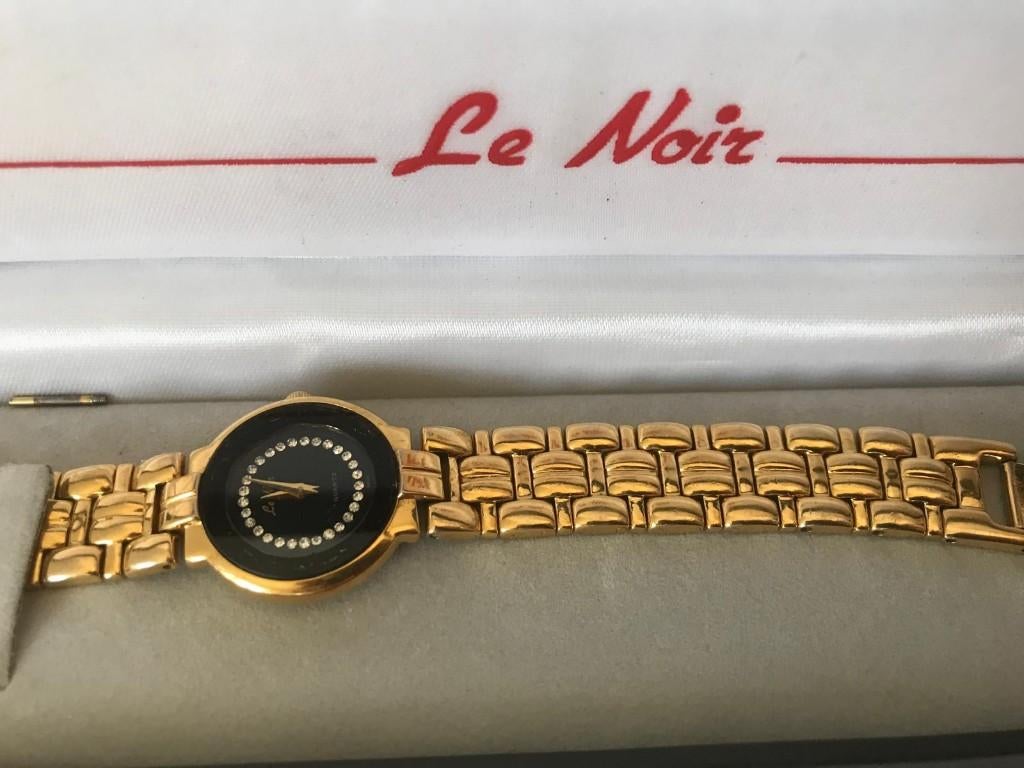 Le Noir Zwitsers horloge, Handtassen en Accessoires, Horloges | Dames, Polshorloge, Zo goed als nieuw, Goud, Goud