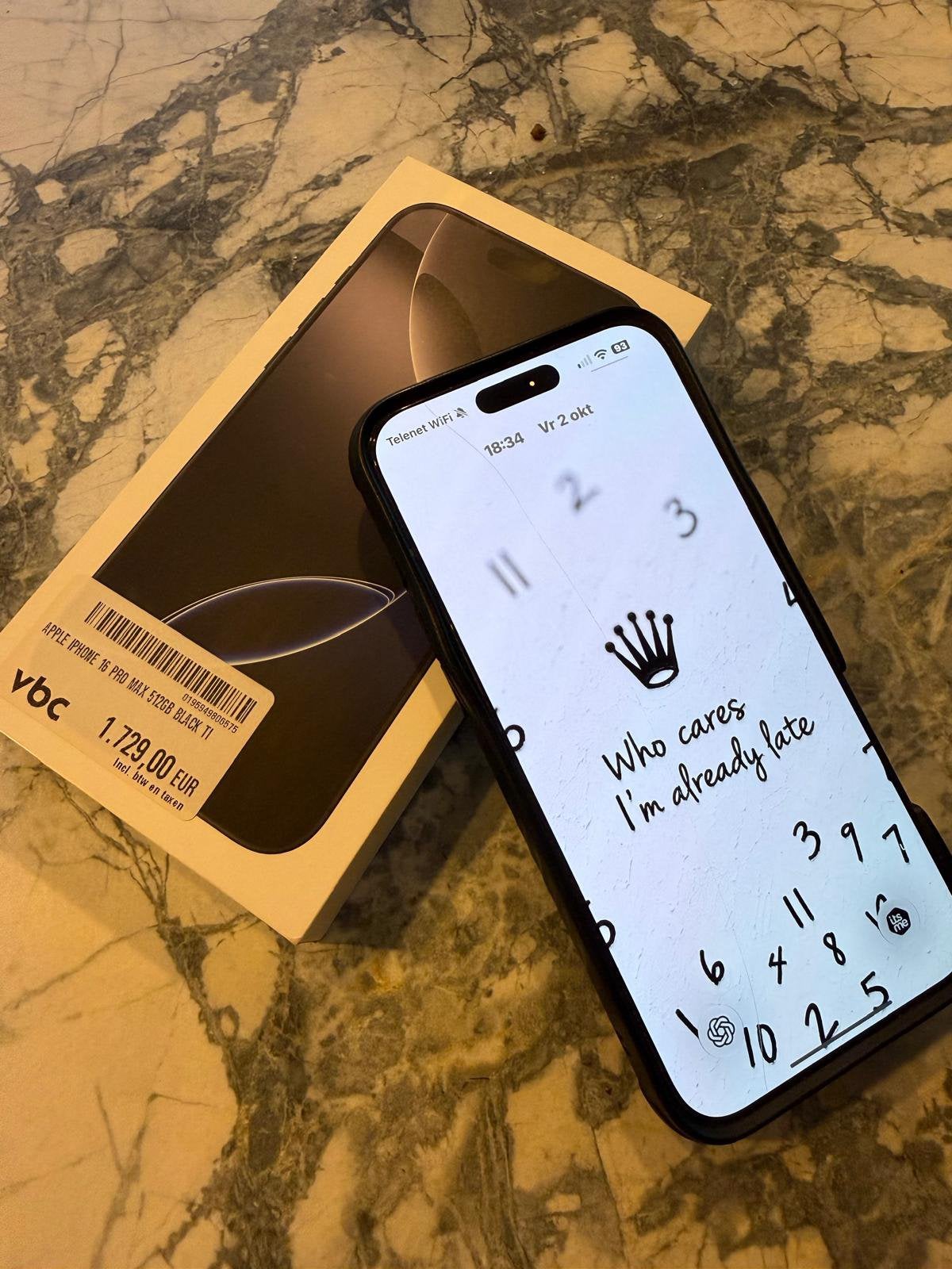iPhone 16 Pro Max 512GB Black Titanium | 93% batterij, Telecommunicatie, Ophalen, Zo goed als nieuw, Apple