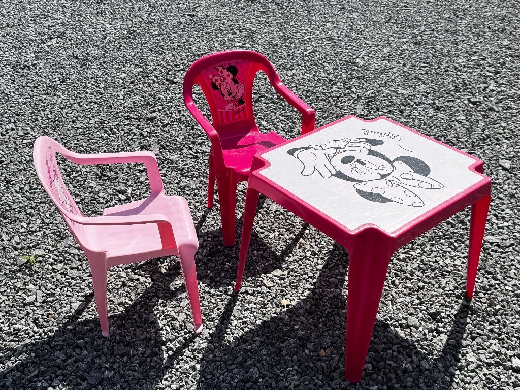 TAFEL + 2 TUINSTOELEN VOOR KINDEREN in uitstekende staat, Ophalen, Gebruikt