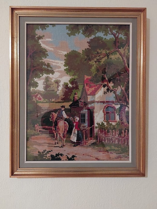 handwerk kruisjessteek, Hobby en Vrije tijd, Ophalen, Zo goed als nieuw, Handborduren