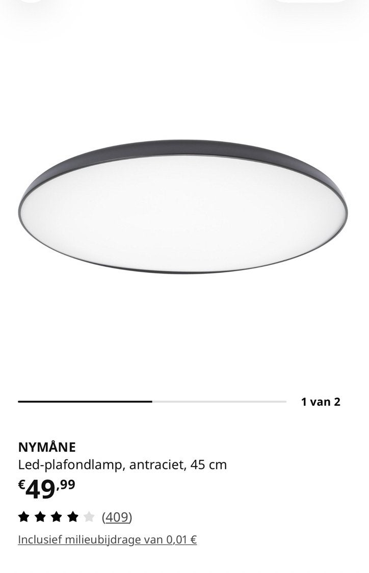 NYMANE LAMP IKEA zwart, Huis en Inrichting, IKEA, Ophalen, Zwart, Zo goed als nieuw
