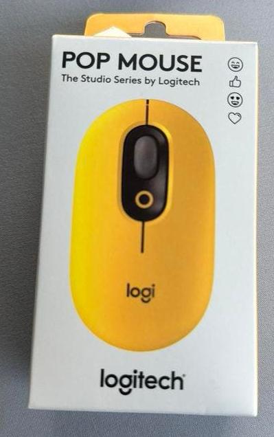 Logitech pop mouse geel new 12€ draadloze, Neuf, Souris, Enlèvement ou Envoi, Droitier