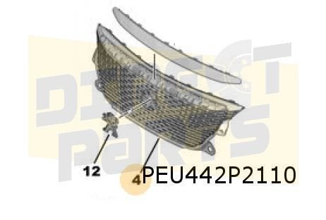 Peugeot 2008 (2/20 - 8/23) (P24E) voorbumpergrille boven (EX, -, -, Nieuw, Bumper