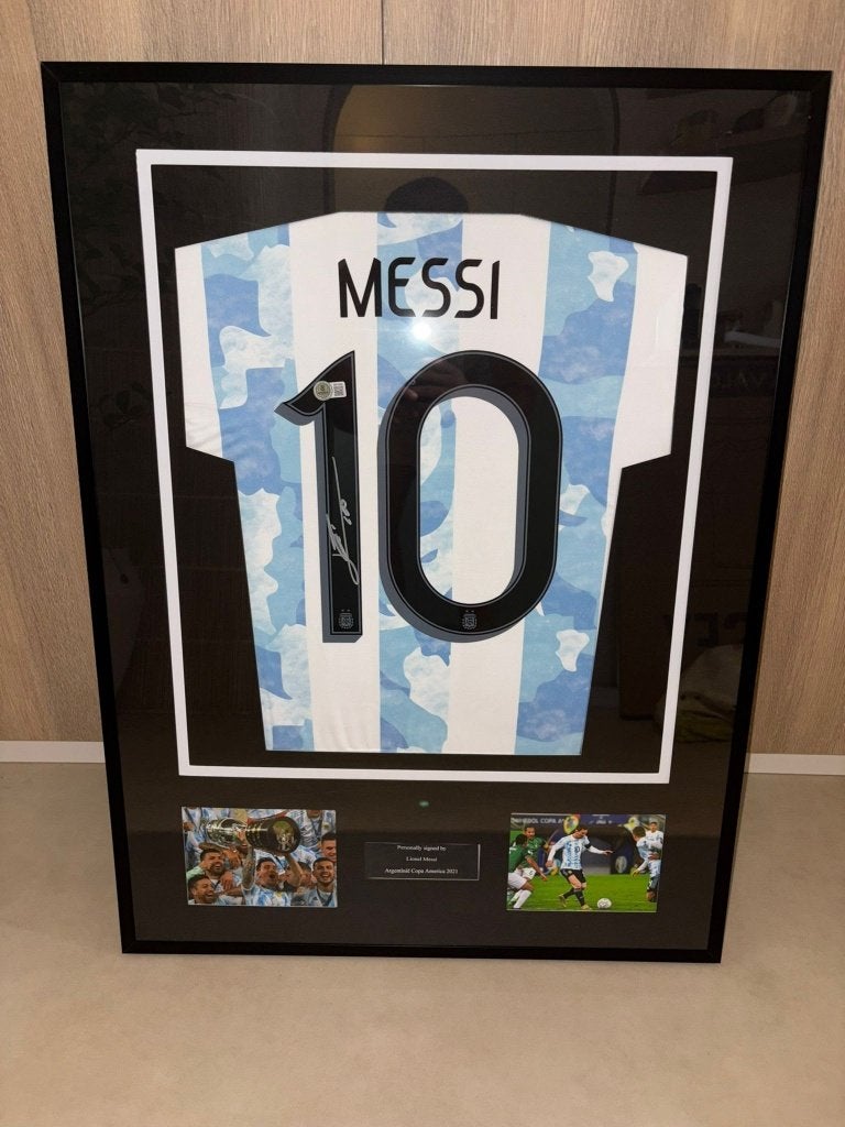 Ingelijst Messi Argentinië shirt met COA Beckett, Verzamelen, Sportartikelen en Voetbal, Zo goed als nieuw, Shirt, Ophalen of Verzenden