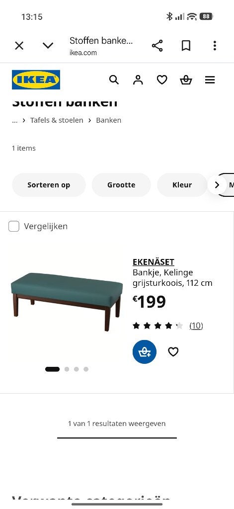 Halbank of voetenbanken ikea, Maison & Meubles, 100 à 125 cm, Comme neuf, Enlèvement, 50 à 75 cm