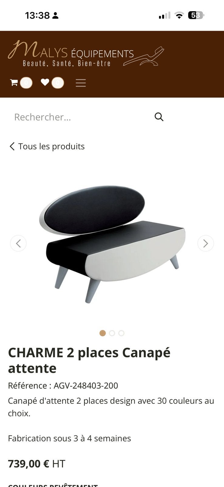 Banquette ou fauteuil (Fabricant AGV Group Industries), Enlèvement, Comme neuf