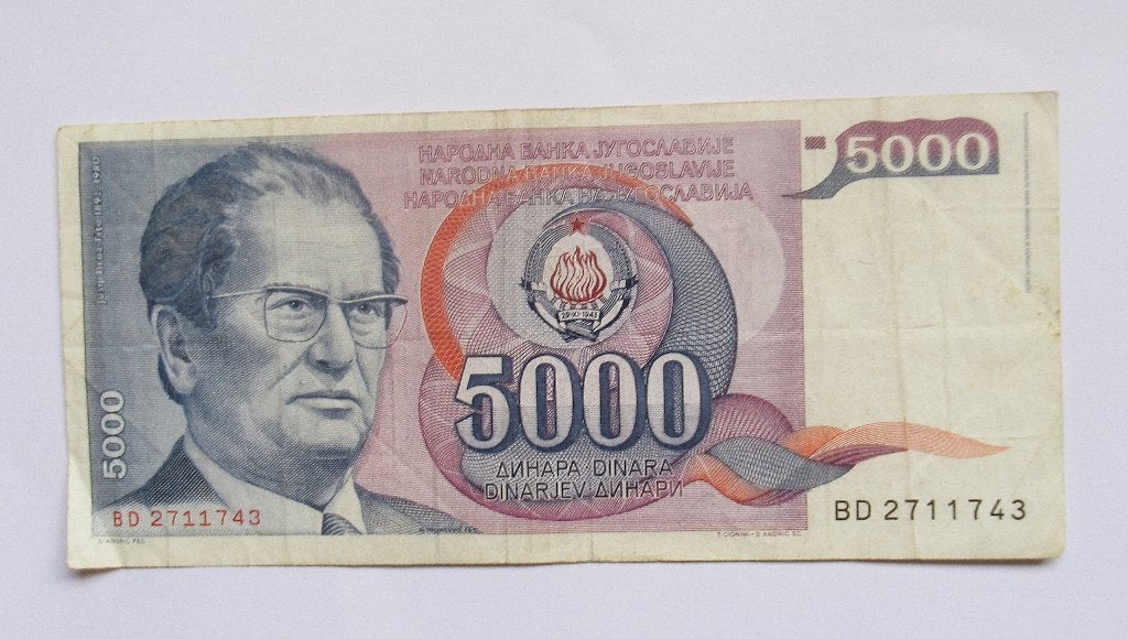 Joegoslavië 5.000 Dinara 1985, Postzegels en Munten, Bankbiljetten | Europa | Niet-Eurobiljetten, Verzenden, Joegoslavië