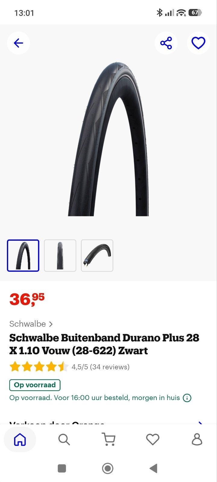 2 banden Schwalbe durano plus., Ophalen of Verzenden
