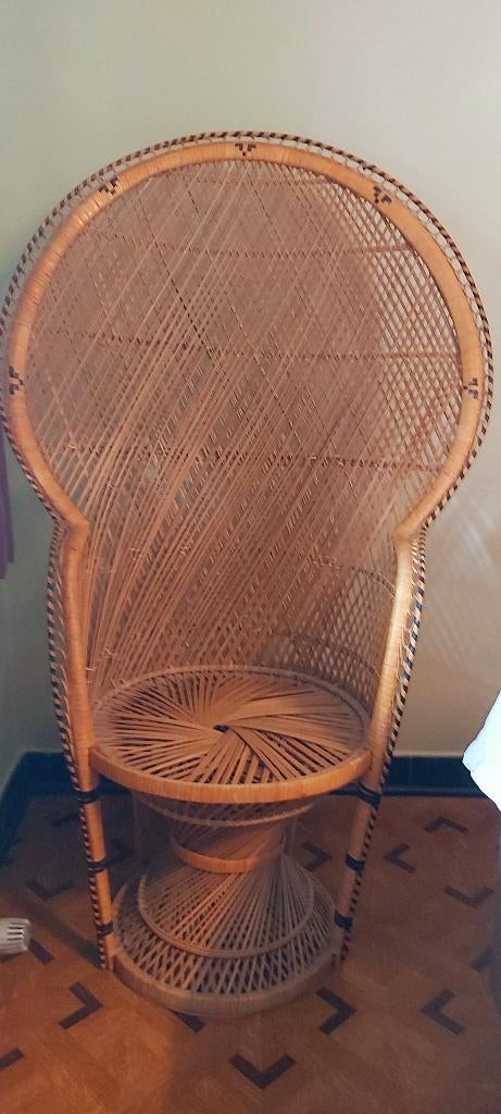 Pauwstoel, Huis en Inrichting, Stoelen, Ophalen, Gebruikt, Overige kleuren, Riet of Rotan