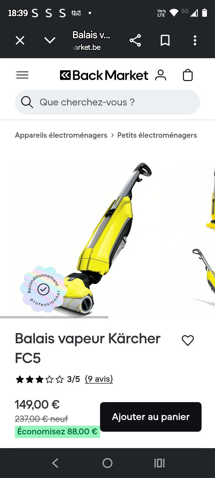 Karcher vloerreiniger, Ophalen