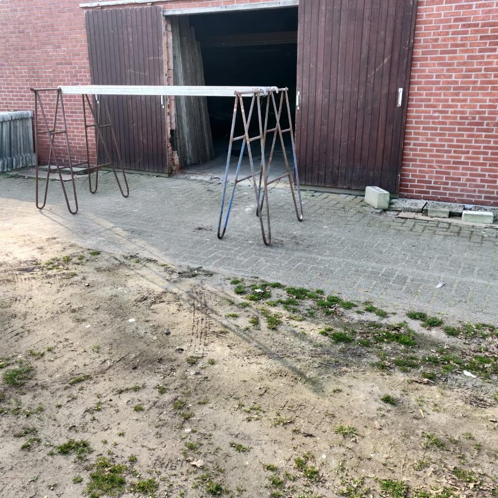 steiger loopplank plus 2 schragen, Doe-het-zelf en Bouw, Steigers, Ophalen