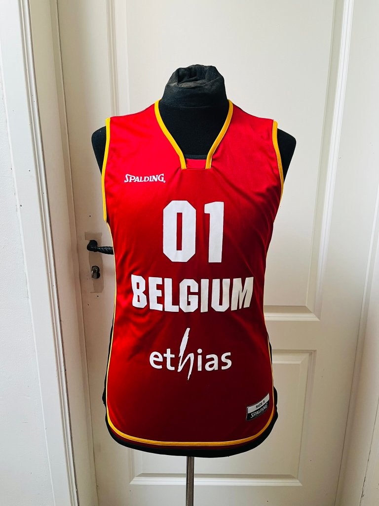 Maillot de basket belge Spalding Ethias équipe belge S, Sports & Fitness, Basket, Enlèvement ou Envoi, Utilisé, Vêtements
