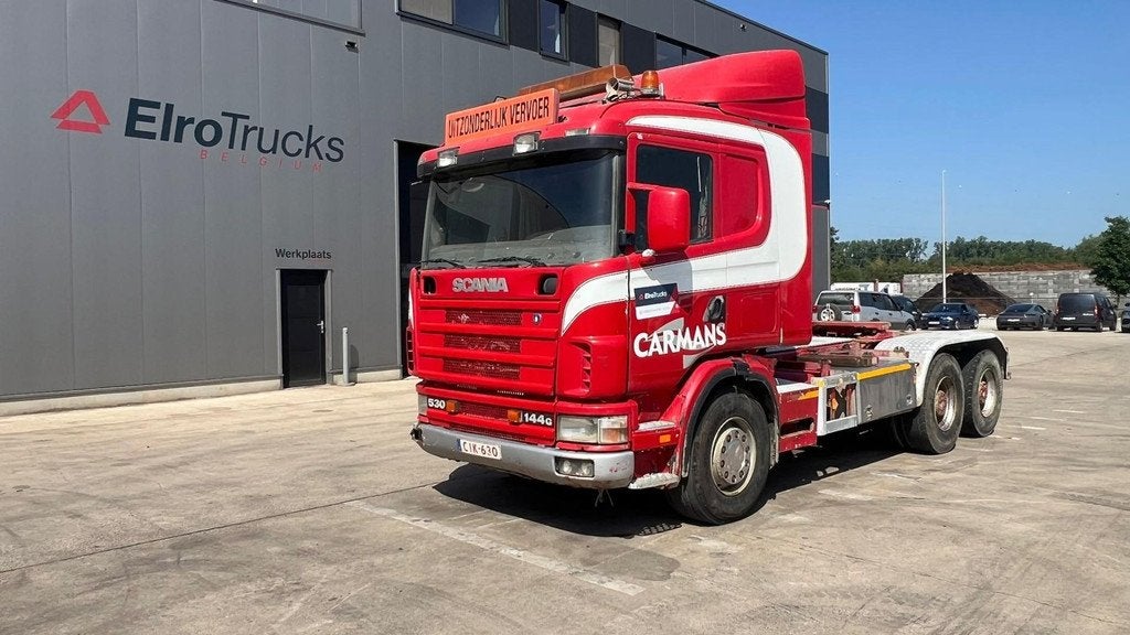 Scania 144 - 530 (6X4 / DOUBLE SYSTEM / TRACTEUR + BENNE / L, Euro 2, Achat, 390 kW, Boîte manuelle