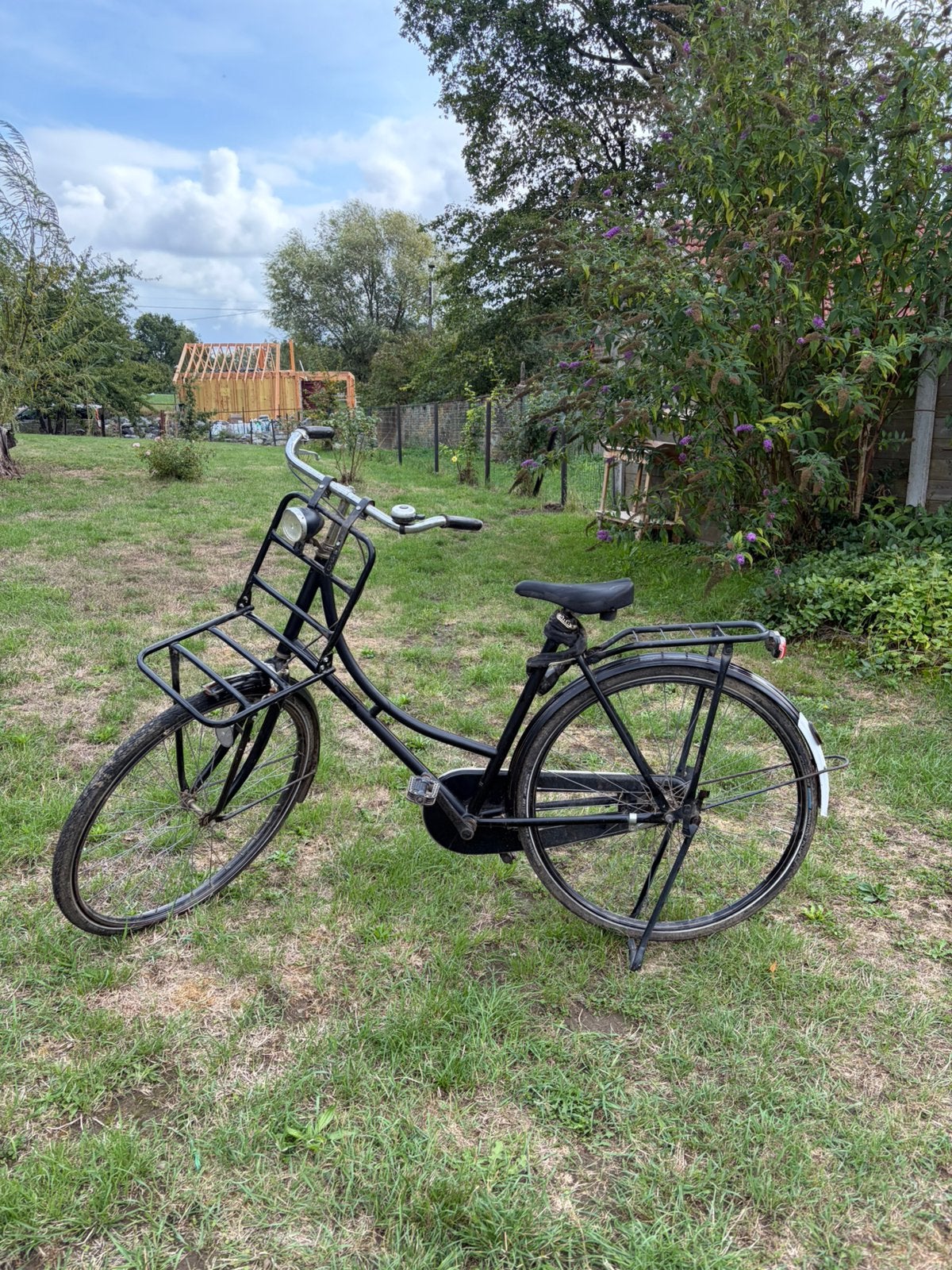 Oude Hollandse fiets zwart, Enlèvement, Utilisé, Frein à disque