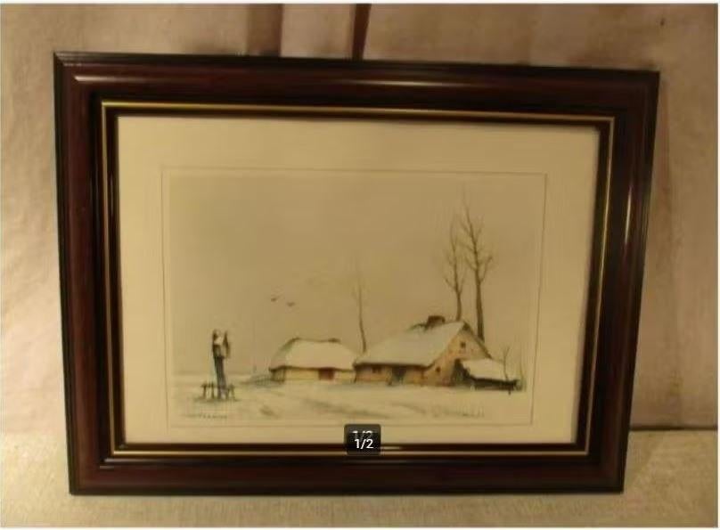 Superbe gravure « Achterbos » - Dirk Baksteen, Enlèvement ou Envoi, Paysage, Gravure, Encadré