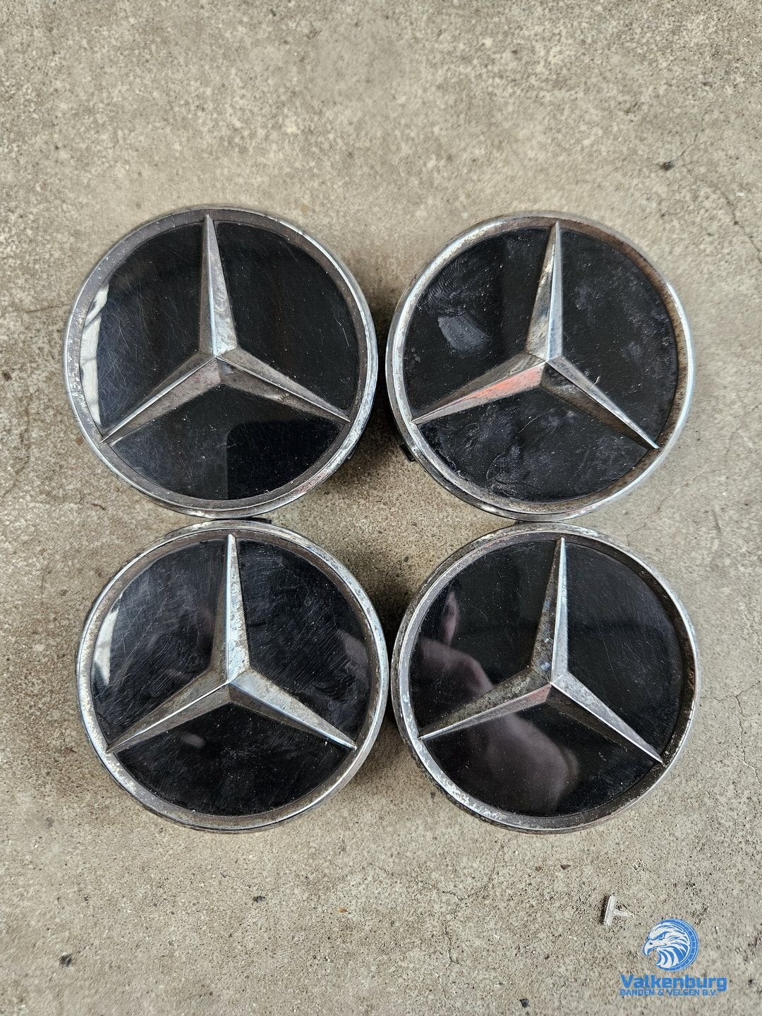ORIGINELE Mercedes Benz naafkap naafdop set hoogglans zwart, -, -, Utilisé, -