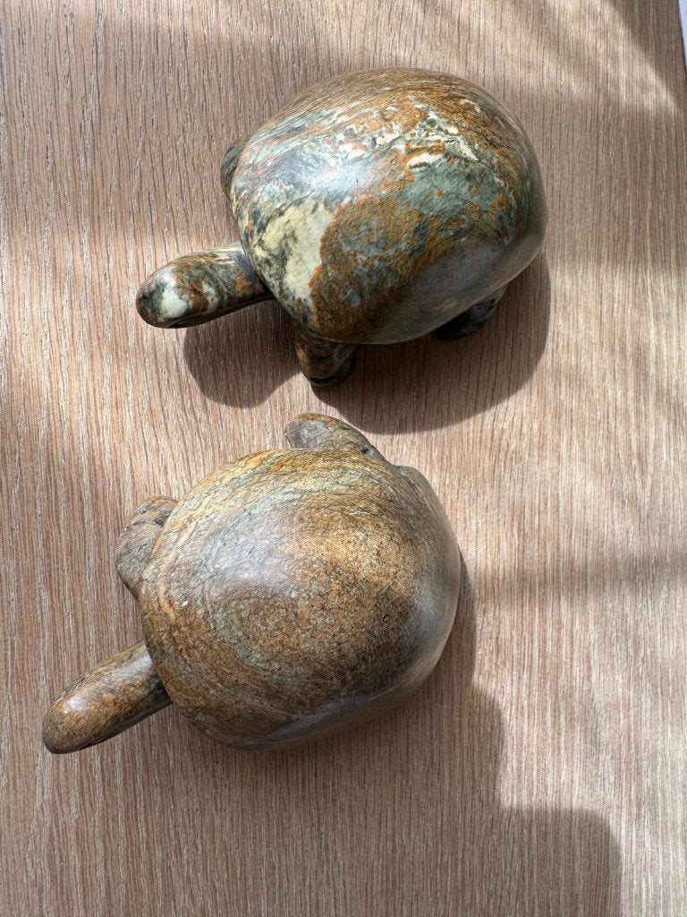 Schildpadden uit soapstone, Ophalen, Overige stijlen, Zo goed als nieuw, Bruin