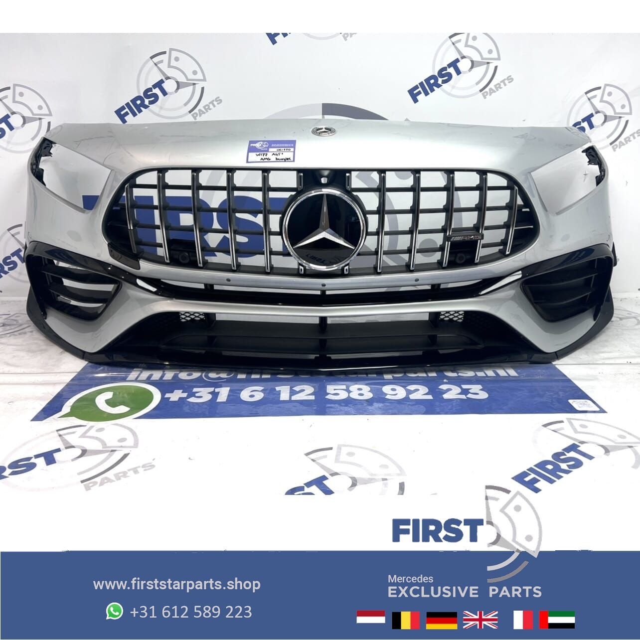 W177 A KLASSE 45 AMG PERFORMANCE VOORBUMPER COMPLEET A45 AER, Gebruikt, -, Voor, Ophalen of Verzenden