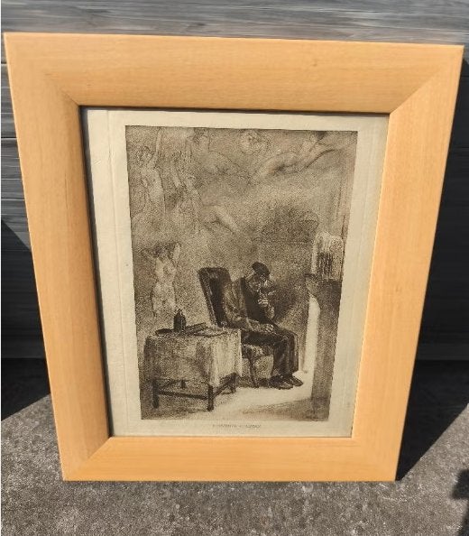 Gravure souvenir d antan de felicien rops, Antiek en Kunst, Kunst | Etsen en Gravures, Ophalen of Verzenden, Gravure