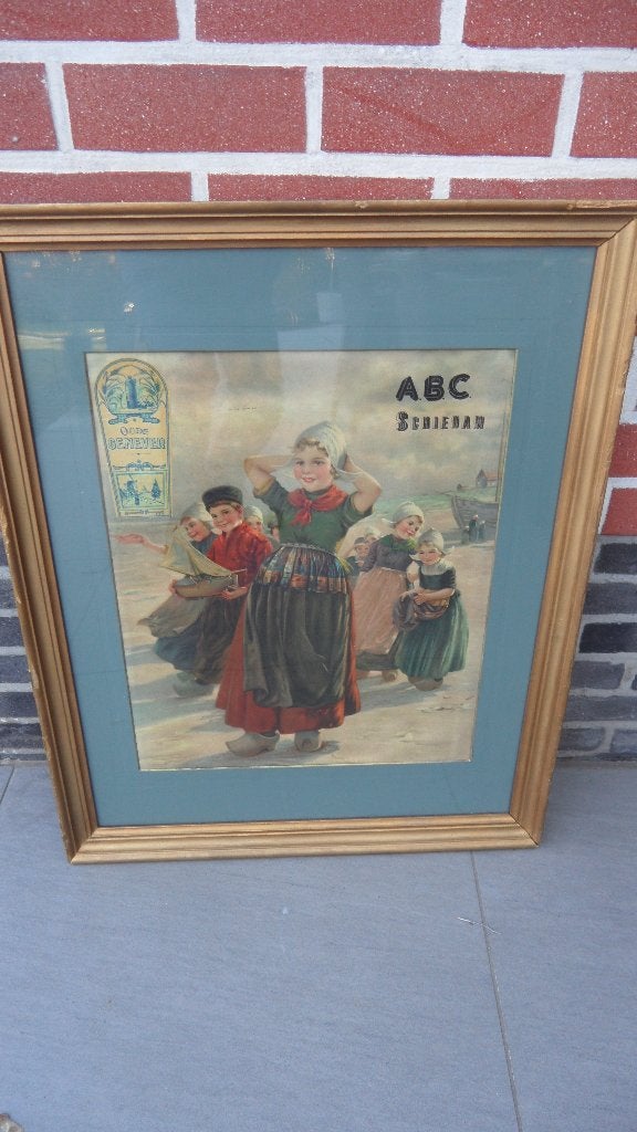 Genever Schiedam affiche 1900, Antiek en Kunst, Ophalen