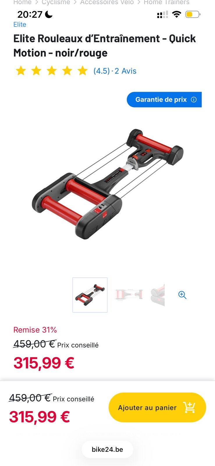Elite Rouleaux d’Entraînement - Quick Motion - noir/rouge, Sport en Fitness, Ophalen of Verzenden, Zo goed als nieuw
