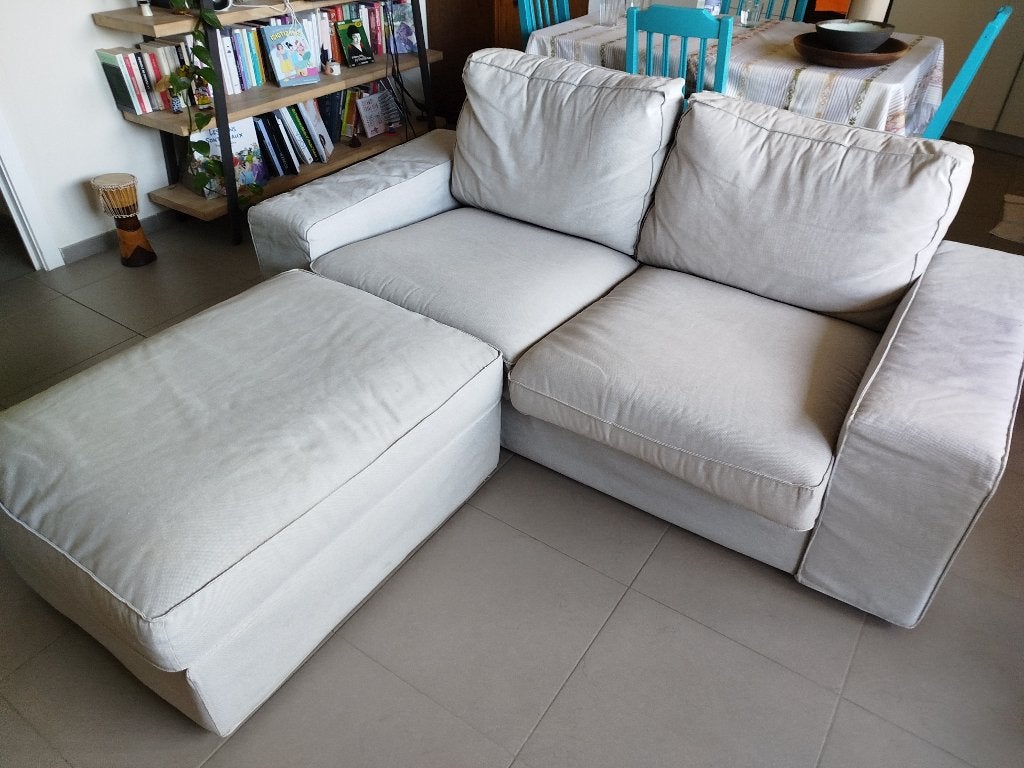 Canapé 3 places + repose-pieds Ikea, Maison & Meubles, Canapés | Sofas & Chaises Longues, Utilisé, Trois personnes, 150 à 200 cm