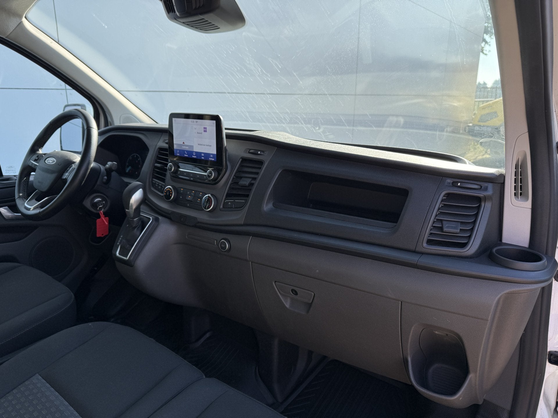 Ford Transit Custom 2.0 EcoBlue 130PK Automaat L2 Cruise Con, Auto's, Stof, Zwart, Wit, Diesel