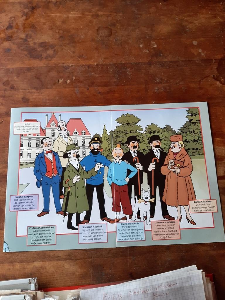 Kuifje binnenkant mapje  de unieke kuifje collectie, Verzamelen, Verzenden
