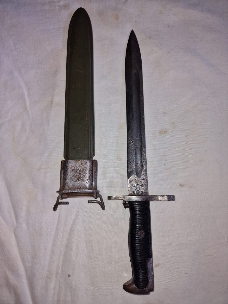 Baïonnette US Garand de la Seconde Guerre mondiale, Collections, Enlèvement ou Envoi, Armée de terre, Couteau ou Poignard