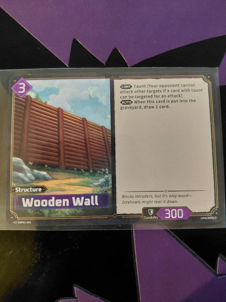 Palworld: Wooden Wall - <C> EBP01-091 (PRISTINE), Enlèvement ou Envoi, Neuf, Carte(s) à jouer