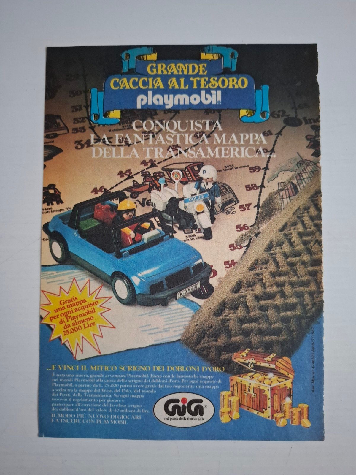 Vintage GIG Playmobil reclame advertentie auto in Amerika, Kinderen en Baby's, Speelgoed | Playmobil, Gebruikt, Complete set, Overige typen