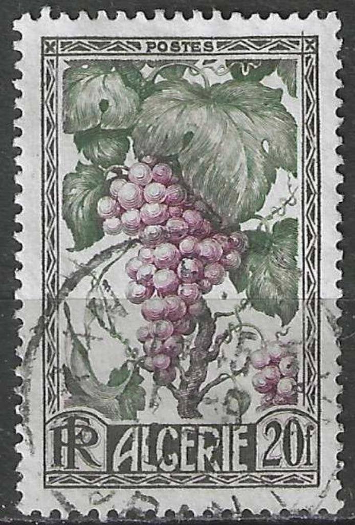 Algerije 1950 - Yvert 279 - Fruitsoorten - Druiven (ST), Verzenden, Gestempeld