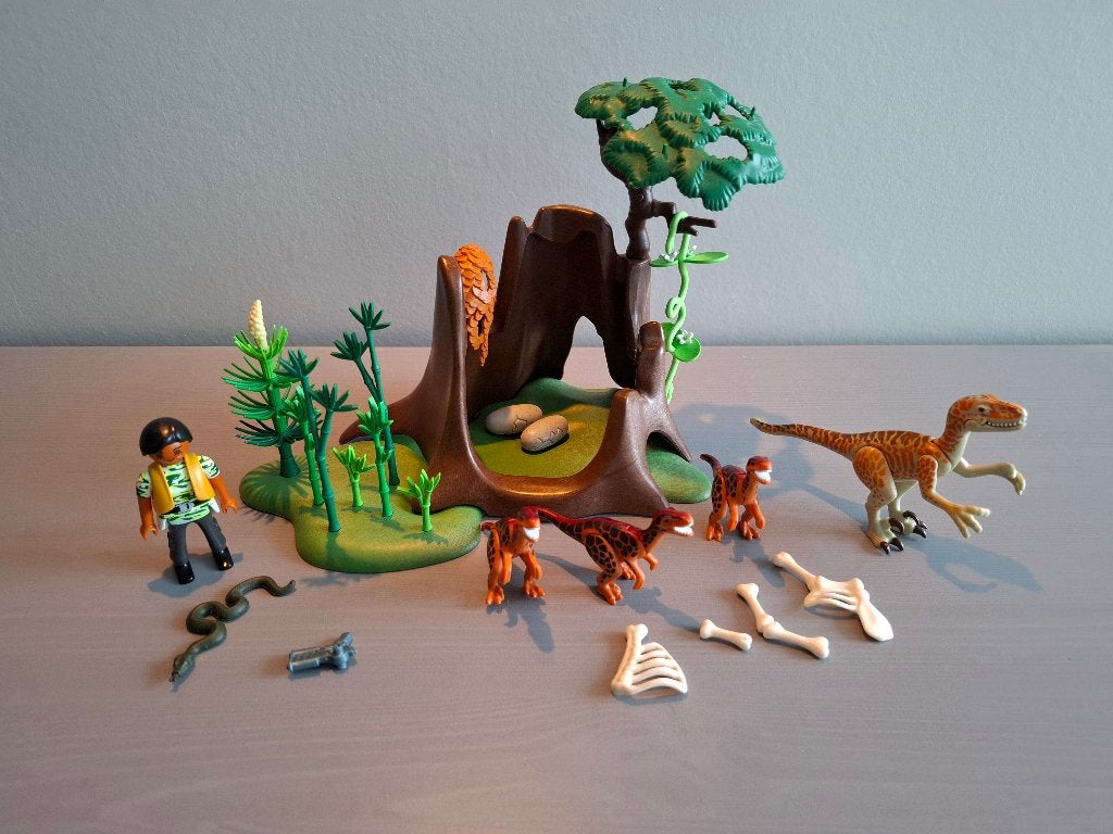 Playmobil Dino's - Deinonychus & Velociraptor familie - 5233, Gebruikt, Complete set, Overige typen, Ophalen of Verzenden