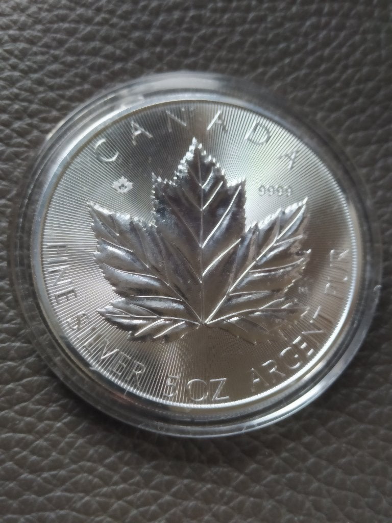5 oz .999 zilver Maple leaf, Postzegels en Munten, Ophalen of Verzenden, Zilver