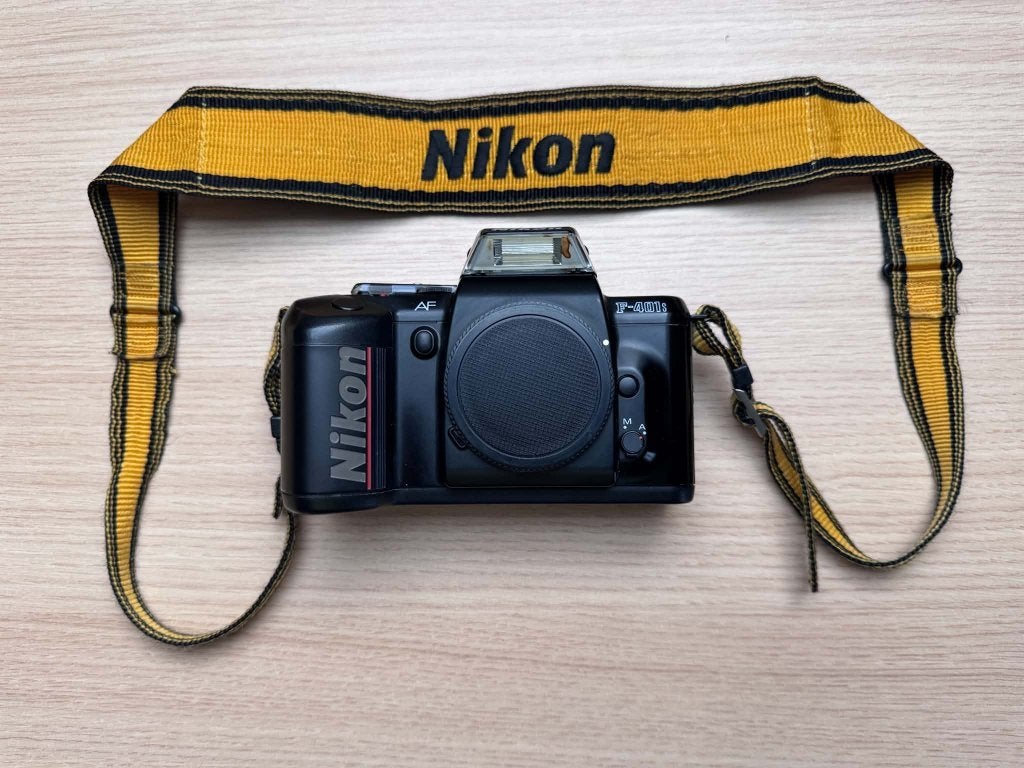 Nikon F401s + 35-70mm + 400mm + convertor 1.4 + Flitser, Ophalen of Verzenden, Gebruikt, Nikon