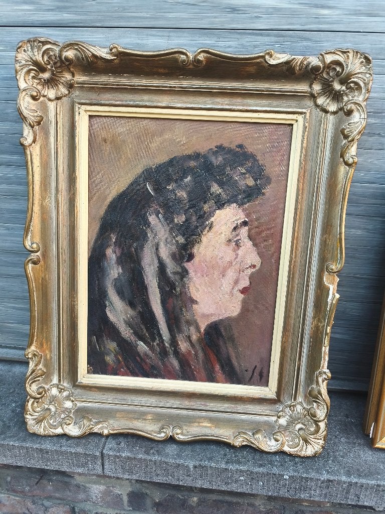 Huile sur toile veille femme signe Hector chavepeyer, Antiquités & Art, Enlèvement, Toile