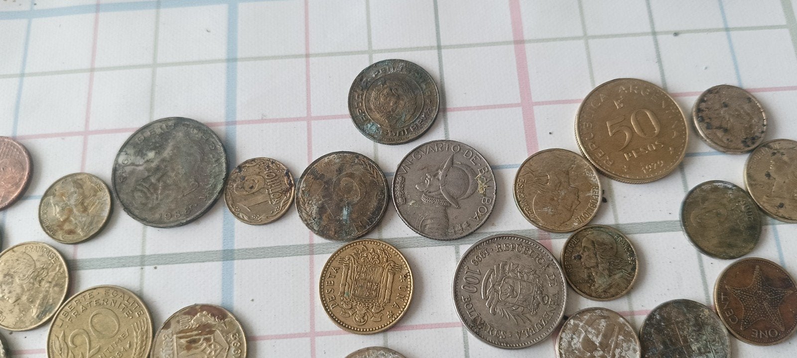 Oude munten en chinees biljet, Postzegels en Munten, Munten en Bankbiljetten | Verzamelingen, Ophalen, Munten