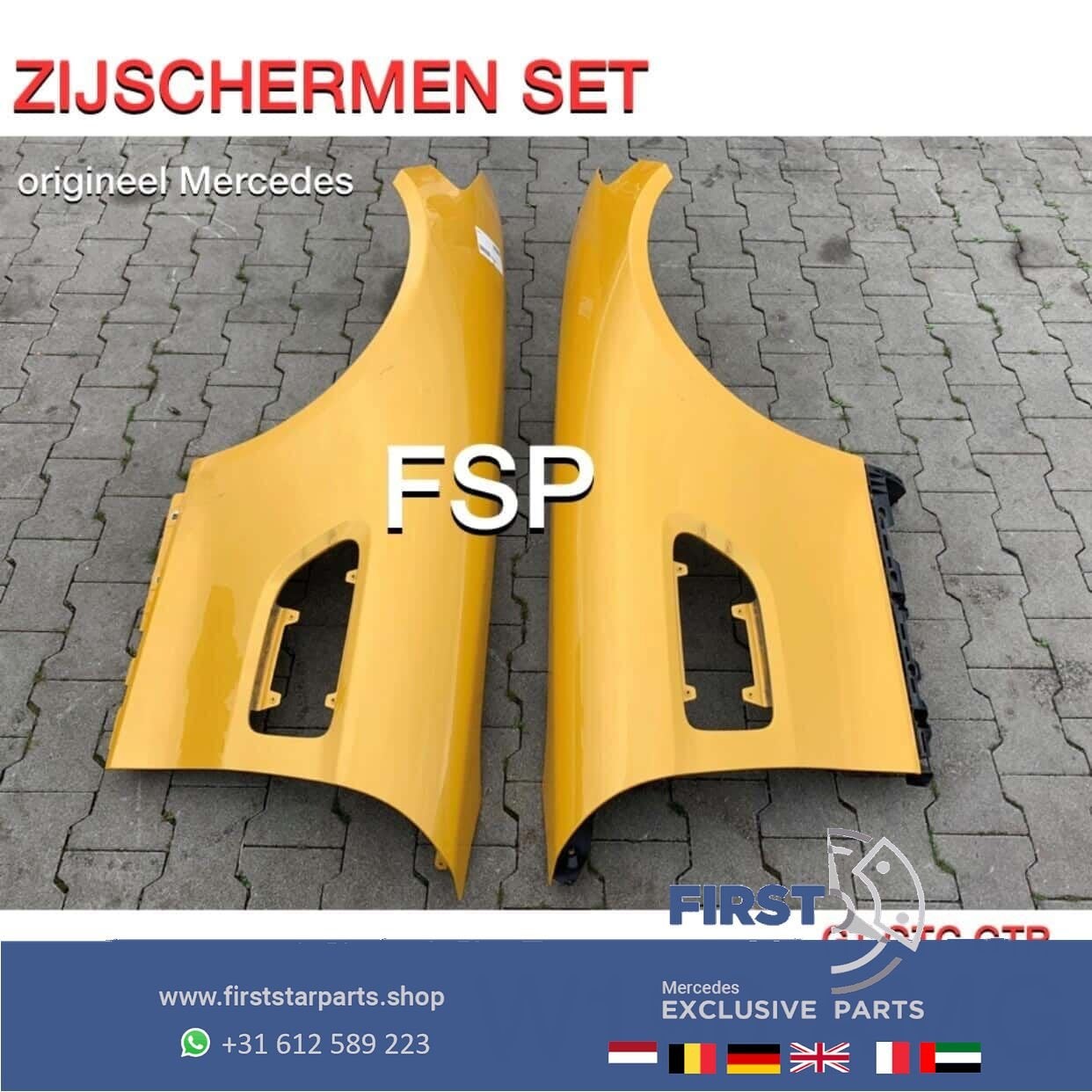 W190 C190 R190 AMG GT GTR GTC GTS ZIJSCHERMEN SET LINKS + RE, Gebruikt, -, Ophalen of Verzenden, Spatbord