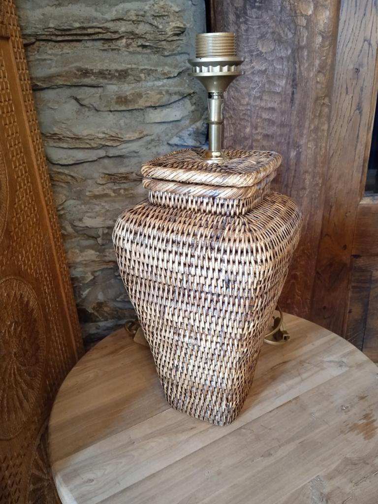 Lampe en rotin tressé vintage, Enlèvement ou Envoi