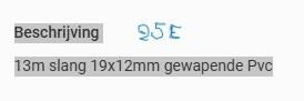 pvc slang, Ophalen, Nieuw